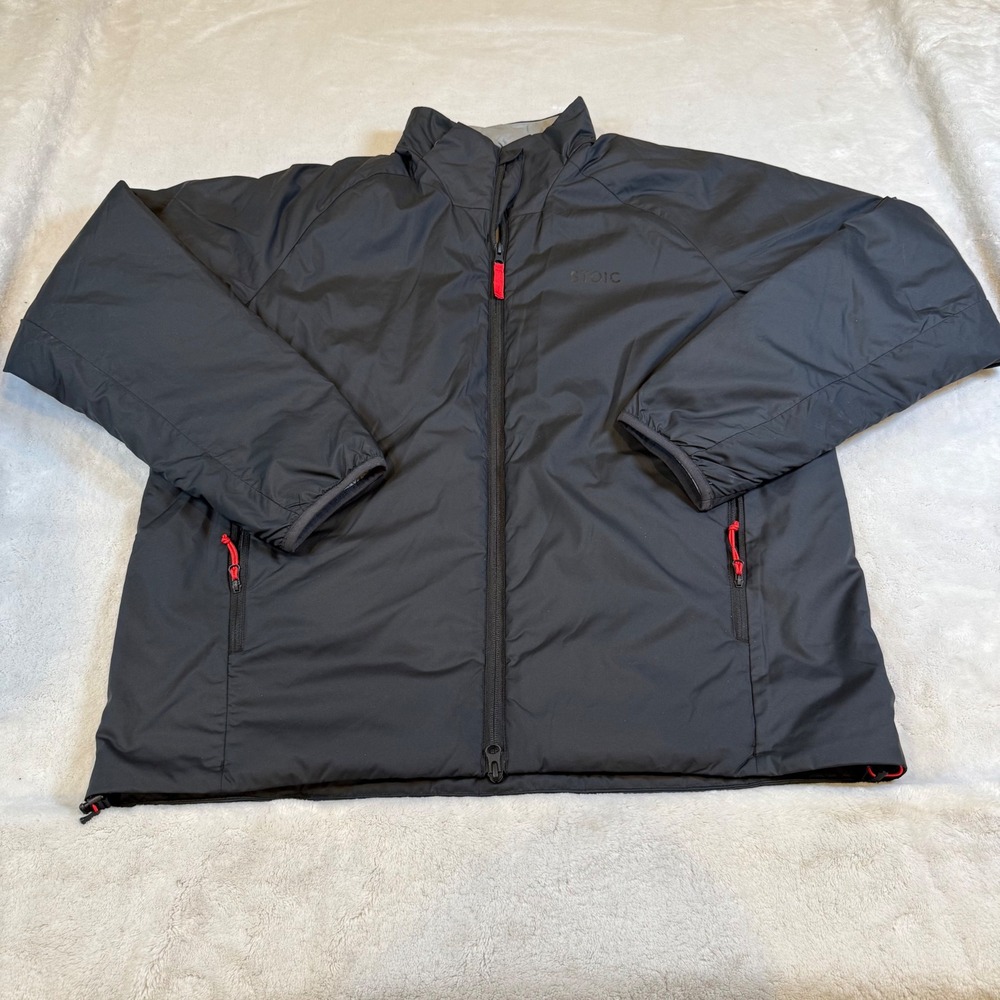 Stoic Mens Black‎ Insulated Puffer Jacket Full Zip Lightweight Coat XL